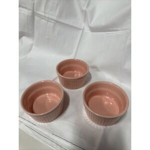 Set Of 3 Pier 1‎ Imports PinkStoneware Ramekins 3.25" 3 oz. PinkCenter